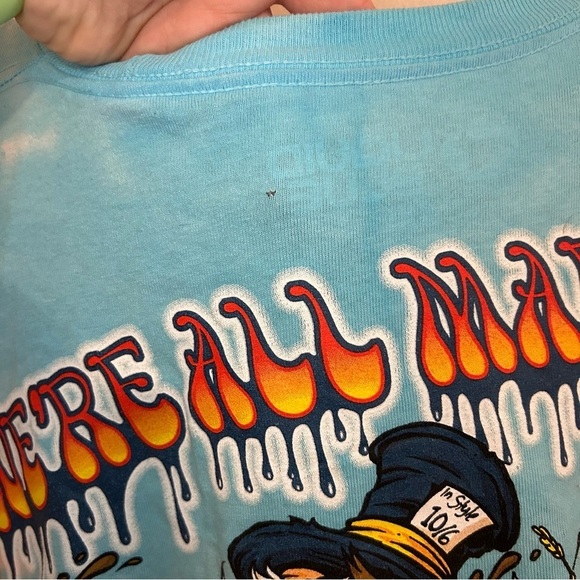 2014 Alice In Wonderland Who Are You Tie Dye Shirt Size XXL Liquid Blue - Picture 3 of 5
